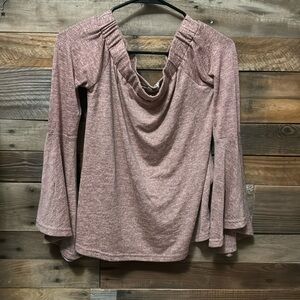 Off the shoulder bell sleeve top